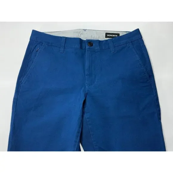 NWOT Bonobos Men's Slim Fit Straight Leg Blue Chino Pants - Size 30x29 - Picture 3 of 7